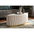 thumbnail image 5 of Baxton Studio Kirana Glam and Luxe Beige Velvet Fabric Upholstered and Gold PU Leather Ottoman, 5 of 5