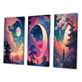 thumbnail image 3 of Designart "Ancient Legends Mythical Visions of Magic II" Abstract Landscape Wall Art Set Of 3 - Abstract Landscapes Pink Gallery Wall Set For Home Decor, 3 of 6