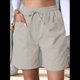 thumbnail image 5 of Pantalones Cortos Casuales Omen con Cordón Ajustable, Cintura Elástica Cómoda, Pantalones Cortos de Verano con Bolsillos, Color Albaricoque M, 5 of 7