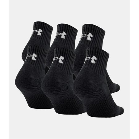 Under Armour Mens Charged Cotton 2.0 Quarter, Black/Grey, L