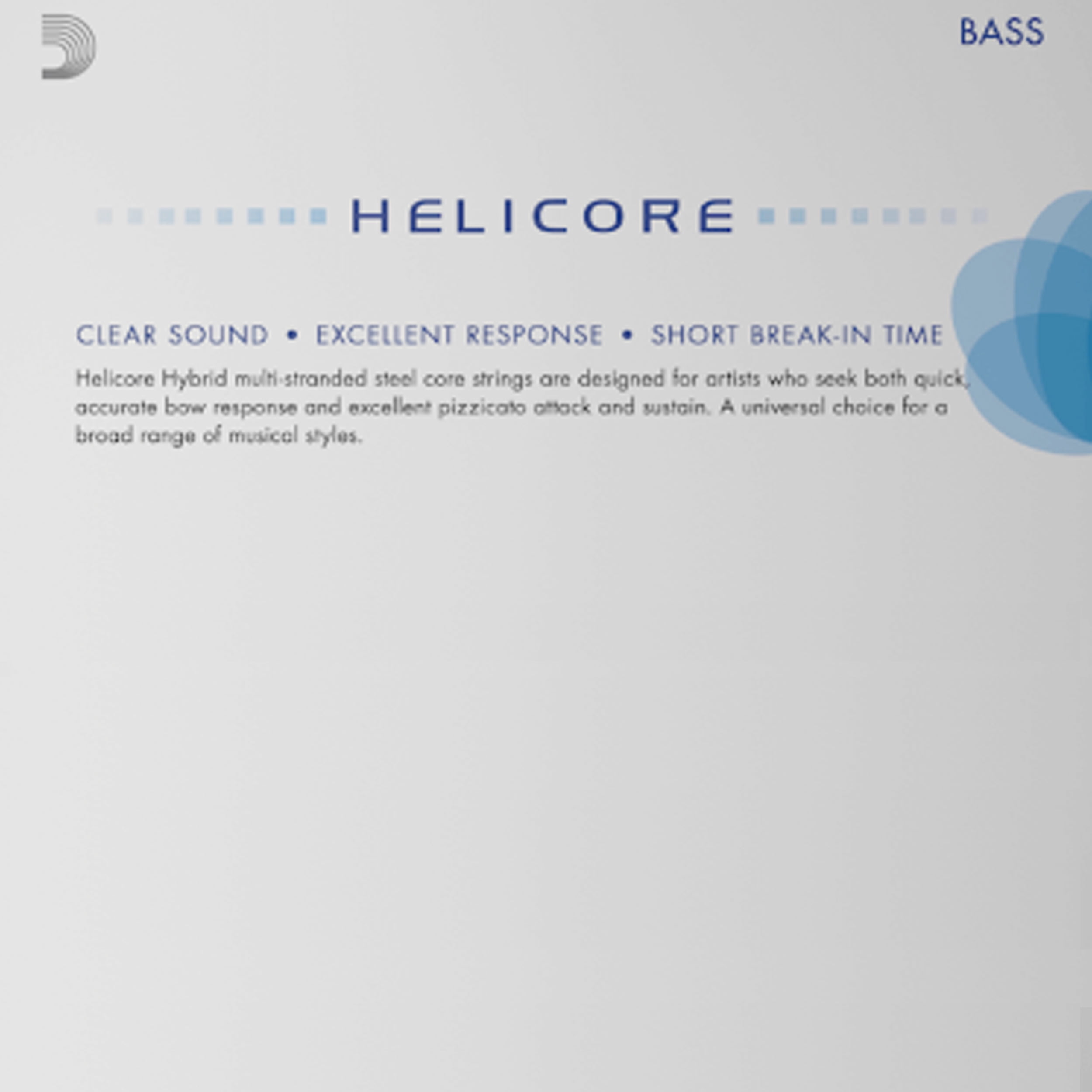 D'Addario Helicore Hybrid Bass String Set, 3/4 Scale, Medium, Bulk 10-Pack