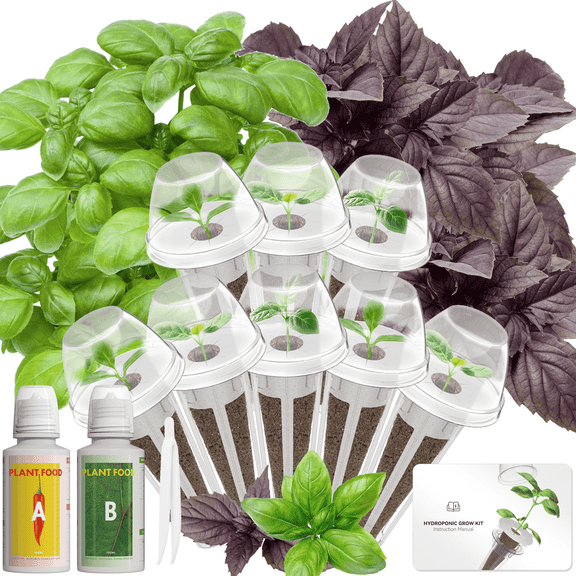 8 Pod Basil Seeds Hydroponic Growing System Kit Compatible with Aerogarden, Ahopegarden, Gardencube, inbloom, iDoo
