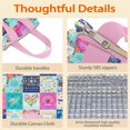 thumbnail image 4 of Pioneer Flower Floral Print Pattern Insulated Lunch Bag for Women & Adults,Large Portable Soft Cooler Lunch Bag,Thermal Food Storage Tote with Pearl Cotton,8.66L,8.75x5.75x9.5 Inch, 4 of 6