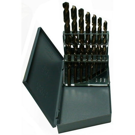 1/16"-1/2"x32nds 15 Piece Cobalt Jobber Length Drill Bit Set, Qualtech, DWD15J-CO-SET