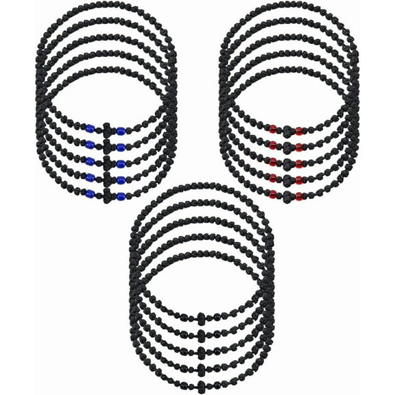 15Pcs 3 Colors Adjustable Polyester Orthodox Prayer Rope Black 33 Knots Chotki Prayer Rope Thin Bracelet Komboskini Bracelet Chotki Religious Gift