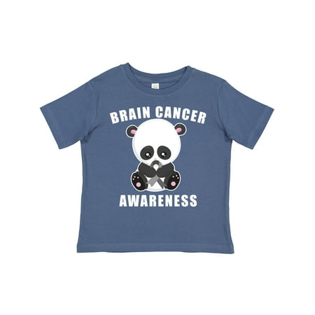 

Inktastic Brain Cancer Awareness with Cure Panda Holding Grey Ribbon Gift Toddler Boy or Toddler Girl T-Shirt