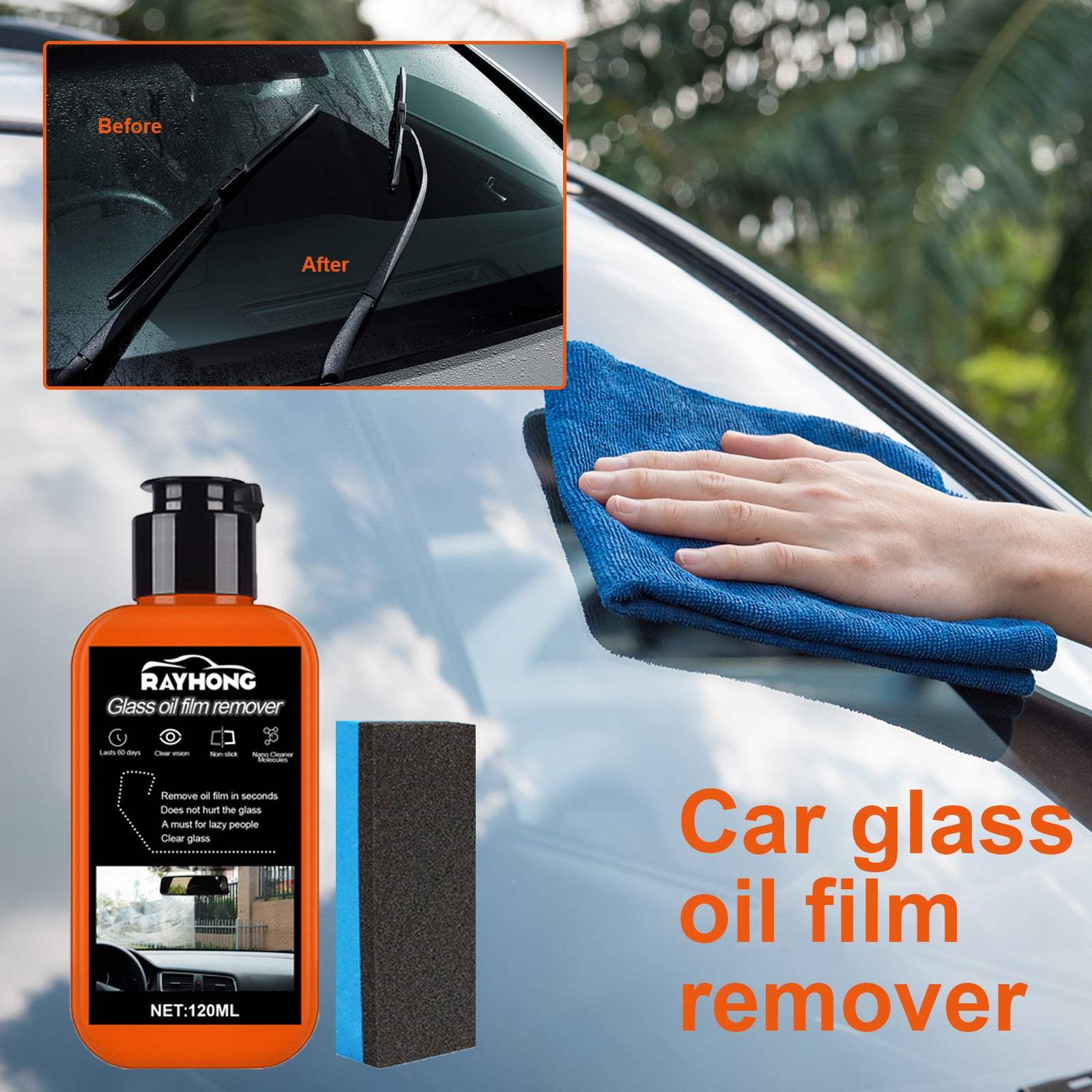 Car Oil Film Remover Car Window Glass Cleaning Paste Descaling Cleaning ...