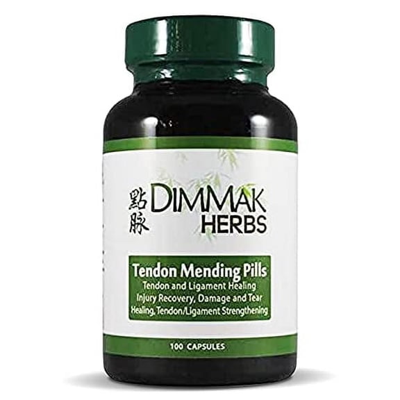 Dimmak Herbs Tendon Mending Pills- Advanced Soft Tissue Injury Recovery Supplement- TCM Doctor Formulated for Rotator Cuff, Achilles & Ligament Repair- Organic, Vegan, Gluten-Free - 500mg 100 Capsule