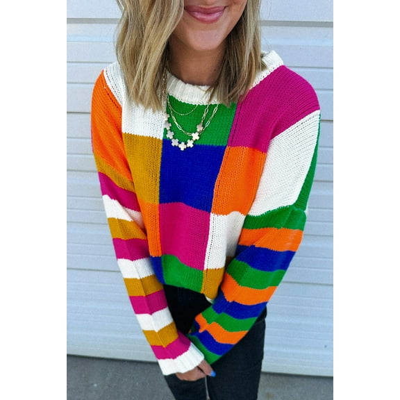 Redhotype Stylish Orange Plaid Sweater: Cozy & Trendy!