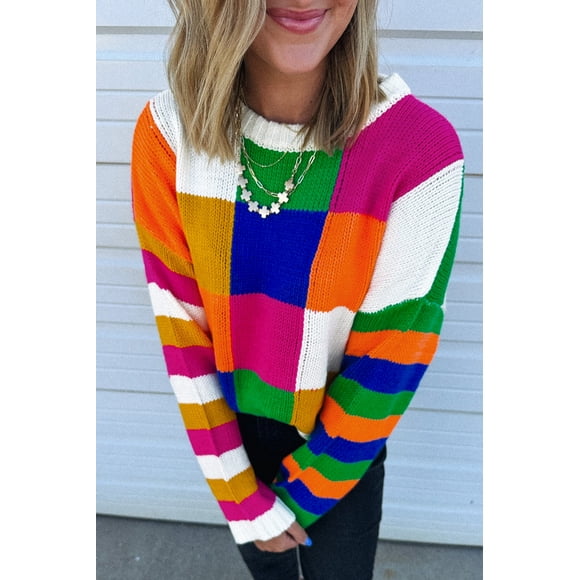 FOLUNSI Chic Plaid Knit - Comfort Meets Style!