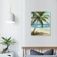 thumbnail image 3 of Nawypu Palm Trees Canvas Wall Art: Coastal Beach Picture Artwork Tropical Ocean Scene Painting Abstract Seascape Print for Modern Living Room Bedroom Bathroom 16x20 inch, 3 of 4
