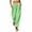 Green, variant on Women Vertical Striped Wide Leg Ankle Pants, Elastic Drawstring High Rise Loose Cropped Trousers with Functional Side Pockets Lightweight Daily Matching Pants Purple XL(XL)
