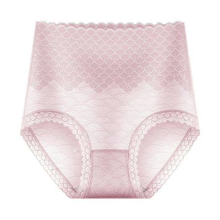 

3PCK Womens Panties Tall Waist Bud Silk Pure Cotton Breathable And Belly In Seamless Underwear For Women
