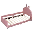 thumbnail image 6 of JERFIT Twin Size Upholstered Daybed with Rabbit Ear Shaped Headboard Pink, 6 of 8