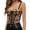 YE1, variant on Women's Cheetah Print Corset Tops, Sexy Mesh Cropped Bustier | Detachable Straps - Built in Bra - V Cut - Polyester Boning - Hook Back - Halloween Outfits - Going Out