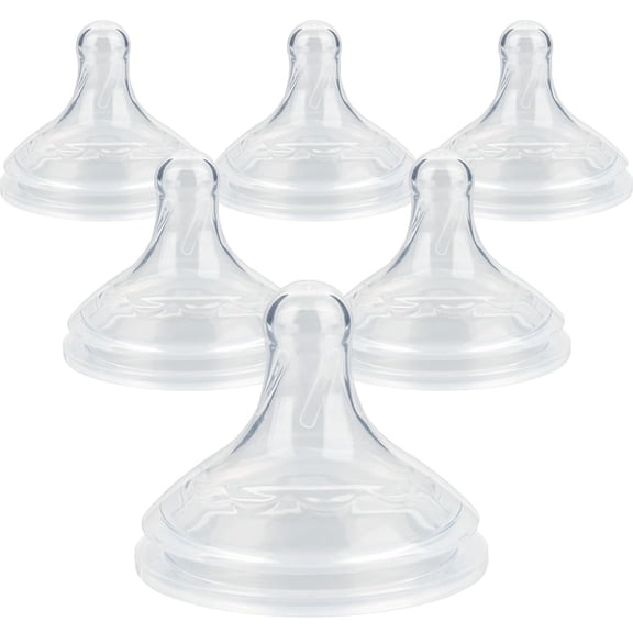 XIRQI Silicone Nipple for Dr.Brown'S Wide-Nick Baby Bottle Bottles,Level 3 Bottle Nipples, Fast Flow, 6M , 6 Count Baby Bottle Nipples