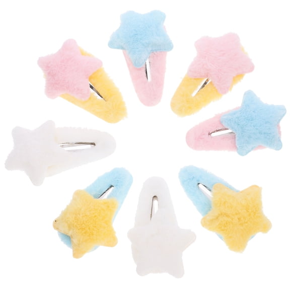 ibasenice 8pcs Toddler Hair Clips Assorted Color Star Shaped Hair Accessories Daily Use