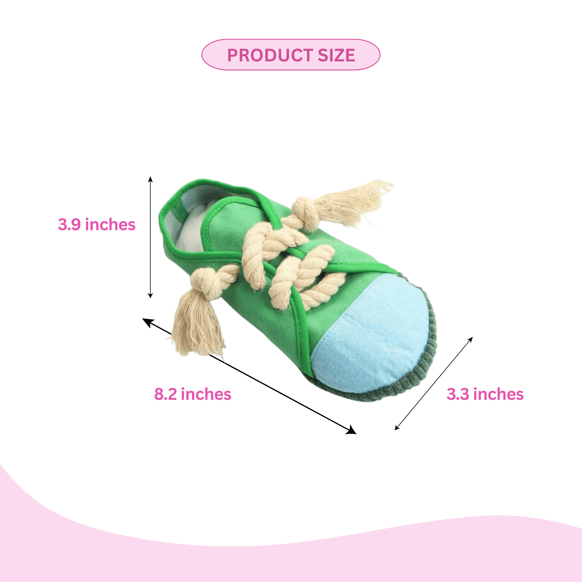 Glow Pups Squeaky Shoes Flexible 2-Piece Dog Toy Pair with 2 Dog Toys, Multicolor Shoes Shape Medium