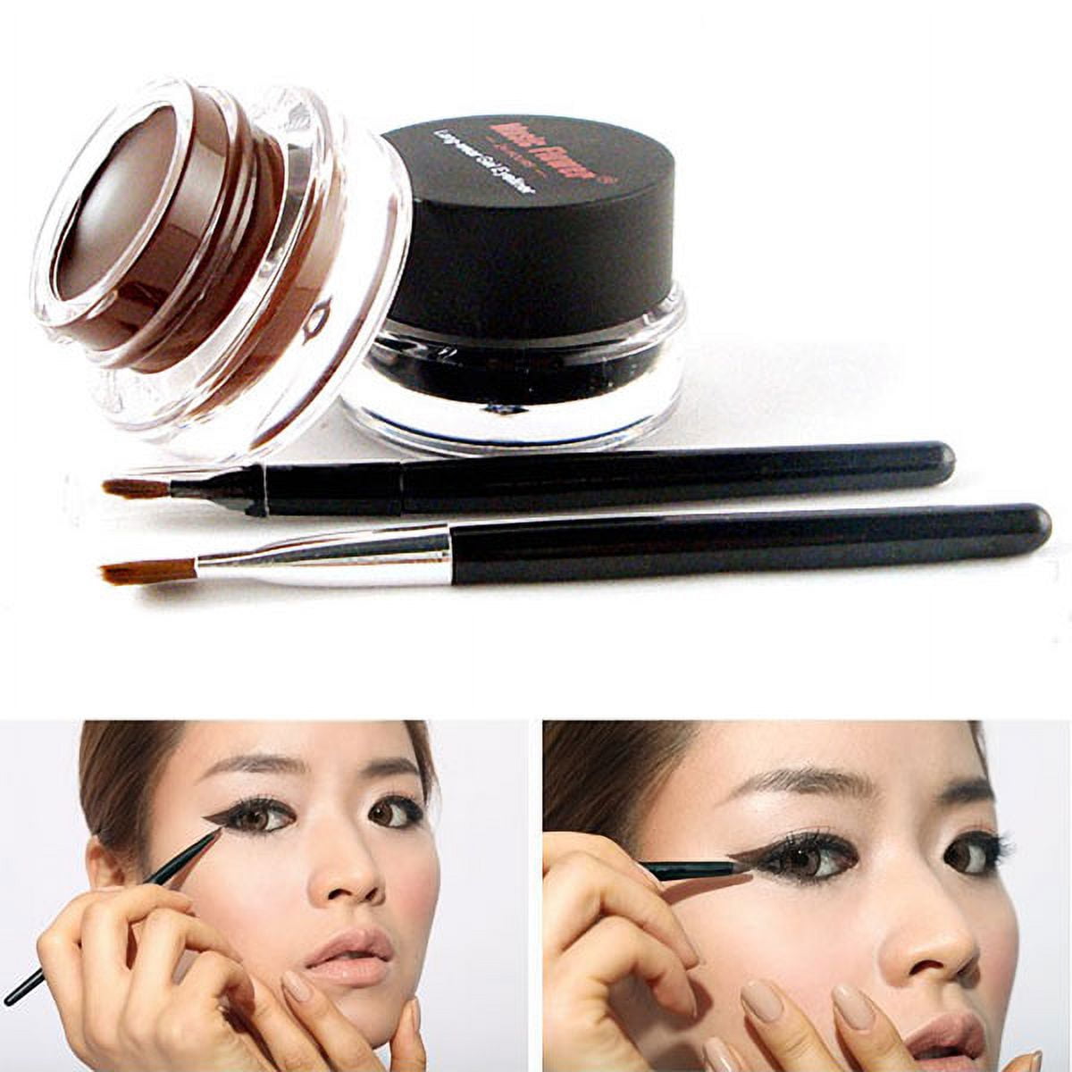 HSMQHJWE Forever Black Water 2 Eyeliner Brushes In Last 3 Eye Gel Included  With Eyebrow Set Proof Brown Pieces Day And 1 Makeup Black Long Great For  All Work Eyeliner Trendy Makeup