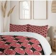 thumbnail image 6 of Ambesonne Pomegranate Duvet Cover Sets, Mosaic Fruit, 2-King, Charcoal Grey Dark Coral, 6 of 7