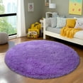 thumbnail image 3 of Socofuz 4x4ft Purple Fluffy Area Rugs, Soft Indoor Modern Round Carpets Perfect for Kid's Room, Cloakroom, 3 of 7
