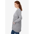 thumbnail image 3 of Woman Within Plus Size Perfect Longer-Length Cotton Cardigan Sweater, 3 of 5