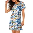 thumbnail image 2 of Goofa Marine Animals Print Women’s Cotton Nightdress – Short-Sleeved Sleep Dress, Casual Loose-Fit Lounge Wear, Comfortable and Stylish Sleepwear for Women, 2 of 6