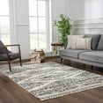 thumbnail image 6 of Hauteloom Fishhook Living Room, Bedroom Area Rug - Farmhouse - Plush Pile - Light Brown, Black, White - 8'10" x 12', 6 of 17