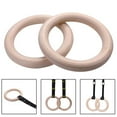 thumbnail image 2 of 1PC Wood Gymnastics Rings Gym Ring for Kids Adult Home Fitness Pull Up 1PC 32mm, 2 of 8