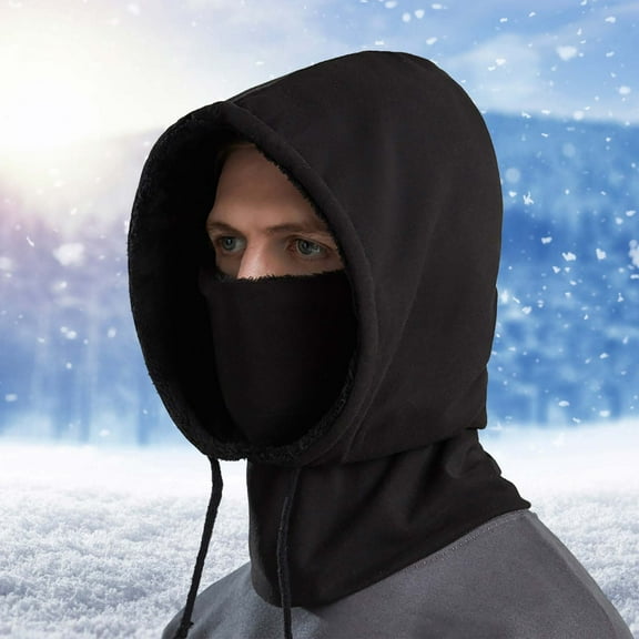 Tittly Winter Hats Beanie Cold-Proof Mask Warm Men Hood Riding Bib Outdoor Cold-Proof Integrated Winter Headgear Hat Cap Ski Baseball Caps Skull Caps Hats for Women Black One Size