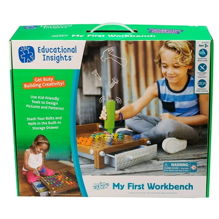 UPC: 0086002041708 | Educational Insights Design & Drill My First Workbench (Brown) Toy with Electric Drill Preschool STEM & Take Apart Building Toy Boys and Girls Ages 3 4 5+