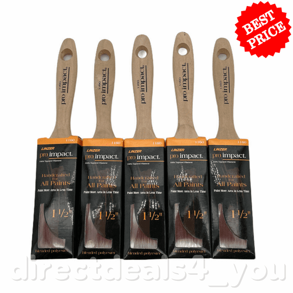Linzer Pro Impact 1160 1-1/2" W Flat Paint Brush Pack of 5