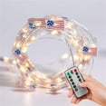 thumbnail image 2 of 4th of July Decorations String Lights,American Flag String Lights,Flag Patriotic Lights,Battery Operated Design for Indoor Outdoor Memorial Day Independence Day,Independence Day Lighting, 2 of 8