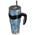 thumbnail image 2 of 40oz Tumbler,Light Blue Christmas Snowflake Pattern Insulated Tumblers with Removable Handle,Stainless Steel Double Vacuum Coffee Tumbler Cup with Straw for Home,Office,Travel,Party, 2 of 5