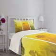 thumbnail image 5 of Ambesonne Forest Quilted Bedspread Set 2 Pcs, Hills Trees and Birds, Twin Size, Green Orange Yellow, 5 of 6