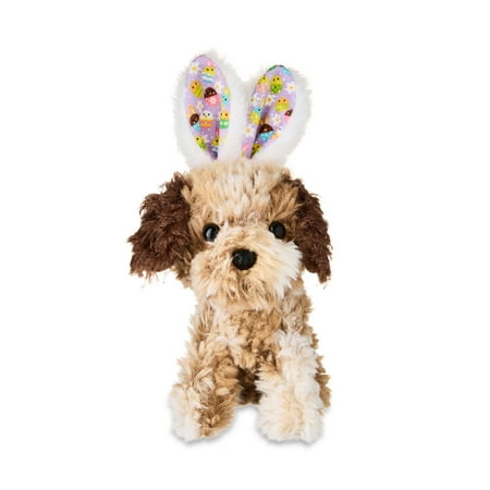 Easter Small Brown Puppy Plush With Bunny Ears, 10 In, By Way To Celebrate