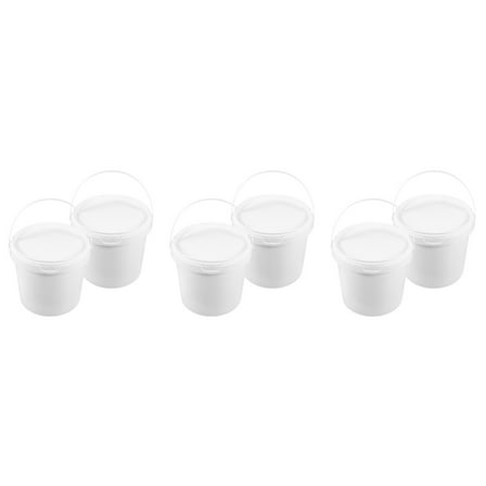 6pcs Plastic Pails with Lids, 2L Water Bucket Food Grade Storage