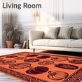 thumbnail image 2 of ODIKA 3'x5' Machine Washable Non-Slip Area Rug, Artisan Crafted Gourds Hallway Accent Traditional Design High Traffic Rug, Orange, 605398, 2 of 7
