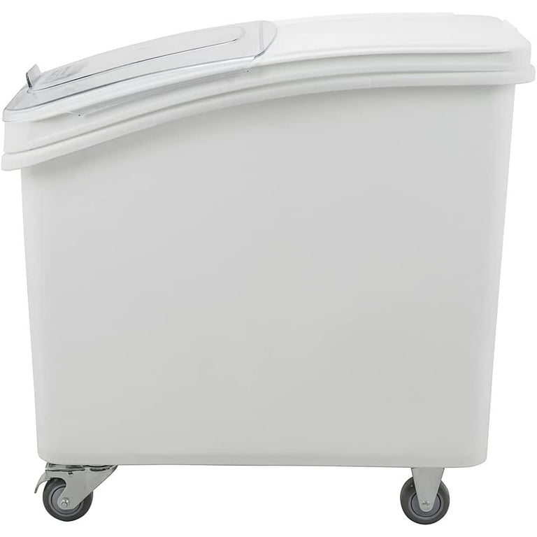 Met Lux 27 Gal Rectangle White Mobile Ingredient Bin - with Lid - 29 1/2 inch x 15 1/2 inch x 28 inch - 1 Count Box - Restaurantware