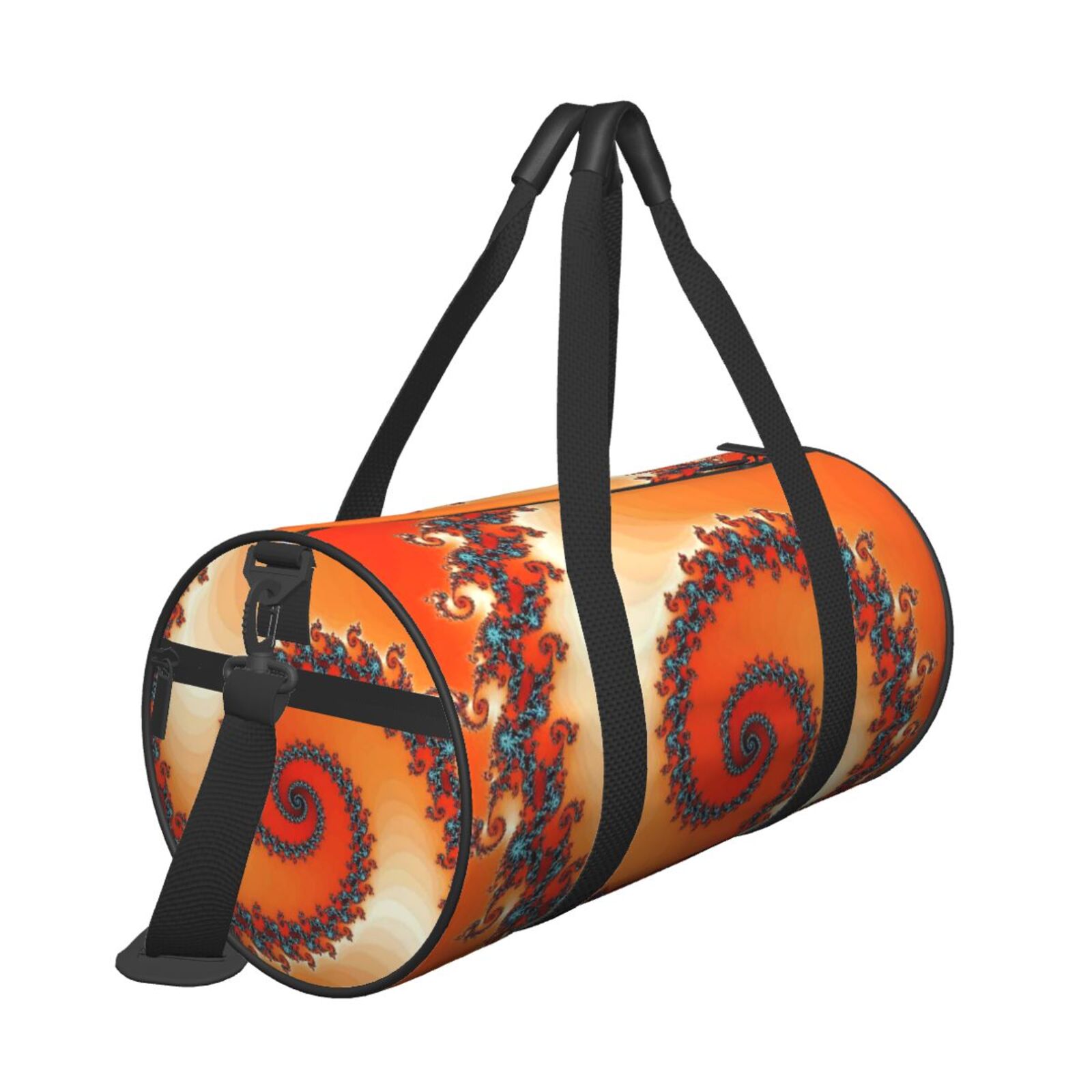 Hirioo Orange Rotating for Round Large Capacity Travel Luggage Bag Weekend Getaway Bag for Gym Beach Swim Bag Men Women