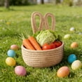 thumbnail image 6 of Easter Bunny Basket for Egg , Small Woven Cotton Rope Basket with Rabbit Ears & Tail, Kids Easter Baskets for Eggs, Baby Gift & Party Supplies, Holiday Decor, 6 of 7