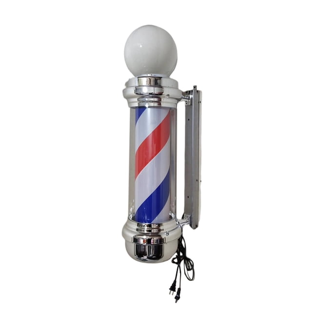 Barber Pole LED Light Rotating Hair Salon Shop Sign Light Wall Mounted Rainproof style B