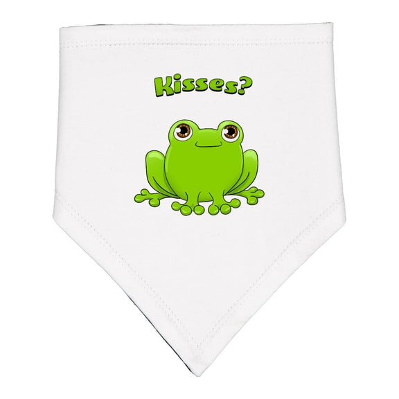 Inktastic Kisses? Cute Frog Baby Bandana Bib