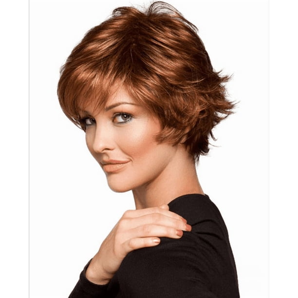 Peluca de Moda Cabello Corto Femenina Peluca de Seda de Alta Temperatura Cinta de Peluca Peinado de Malla