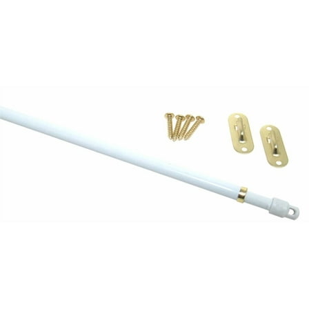 Classic Touch Sash Curtain Rod, White, 11-19 Inches