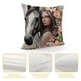 thumbnail image 4 of JEUXUS  Just A Girl Who Loves Horses Horse Lover Decorative Pillowcase Throw Pillow Cover, Funny Rustic Farmhouse Horse Flower for Sofa Couch Girls Room Home Decor Pillow Case, 4 of 5