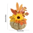 thumbnail image 3 of Taylonsss Glitter Pumpkin Dahlia Fall Arrangement, Artificial Autumn Leaf Centerpiece Decor, Thanksgiving Halloween Tabletop Accent, Seasonal Harvest Mantel Shelf Display, 3 of 9