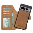 thumbnail image 1 of Bayelon Google Pixel 7 Pro Case, Full Grain Leather Wallet Case, Detachable Magnetic Flip Cover with Card Slots, Kickstand, Case for Google Pixel 7 Pro Compatible with Wireless Charge (Antique Camel), 1 of 1