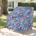 thumbnail image 6 of Renewold Waterproof Outdoor Chair Covers UV Resistant Patio Adirondack Rocking Chair Covers Recliner Chair Protector Fits up to 32W x 35D x 36H Inches, Plum Blossom Blue, 6 of 7