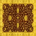 thumbnail image 1 of Ahgly Company Machine Washable Indoor Square Oriental Yellow Traditional Area Rugs, 8' Square, 1 of 4